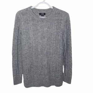 Lord & Taylor Grey wool blend cable knit sweater size XS